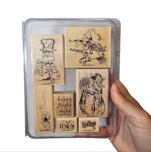 2006 Stampin' Up! Best Fiends Retired Halloween Seasonal Rubber Stamp Set of 7
